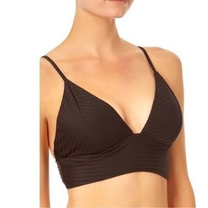 New No Boundaries Junior's Wide Rib Longline Bikini Swim Top Large 11-13